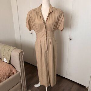 Vintage Ann Tjian for Kenar 2 Womn's Linen Midi Dress